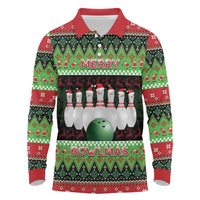 Bowling Christmas Long Sleeve Polo Shirt Merry Bowlmas - Wonder Print Shop