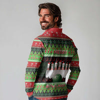 Bowling Christmas Long Sleeve Polo Shirt Merry Bowlmas - Wonder Print Shop