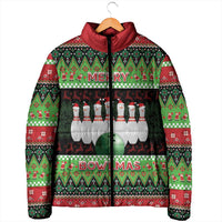 Bowling Christmas Padded Jacket Merry Bowlmas - Wonder Print Shop