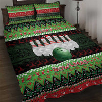 Bowling Christmas Quilt Bed Set Merry Bowlmas - Wonder Print Shop