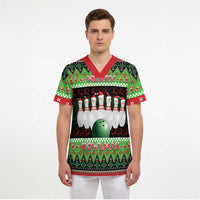 Bowling Christmas Scrub Top Merry Bowlmas - Wonder Print Shop