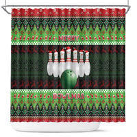 Bowling Christmas Shower Curtain Merry Bowlmas - Wonder Print Shop