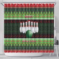Bowling Christmas Shower Curtain Merry Bowlmas - Wonder Print Shop