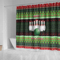Bowling Christmas Shower Curtain Merry Bowlmas - Wonder Print Shop