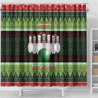Bowling Christmas Shower Curtain Merry Bowlmas - Wonder Print Shop
