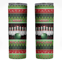 Bowling Christmas Skinny Tumbler Merry Bowlmas - Wonder Print Shop