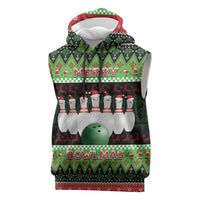 Bowling Christmas Sleeveless Hoodie Merry Bowlmas - Wonder Print Shop