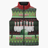 Bowling Christmas Sleeveless Puffer Jacket Merry Bowlmas - Wonder Print Shop