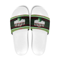 Bowling Christmas Slide Sandals Merry Bowlmas - Wonder Print Shop