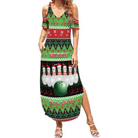 Bowling Christmas Summer Maxi Dress Merry Bowlmas - Wonder Print Shop