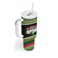 Bowling Christmas Tumbler With Handle Merry Bowlmas - Wonder Print Shop