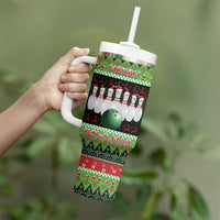 Bowling Christmas Tumbler With Handle Merry Bowlmas - Wonder Print Shop