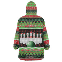 Bowling Christmas Wearable Blanket Hoodie Merry Bowlmas - Wonder Print Shop