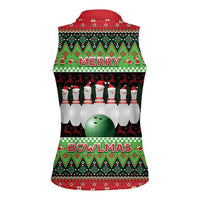 Bowling Christmas Women Sleeveless Polo Shirt Merry Bowlmas - Wonder Print Shop