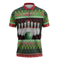 Bowling Christmas Zipper Polo Shirt Merry Bowlmas - Wonder Print Shop