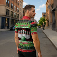 Bowling Christmas Zipper Polo Shirt Merry Bowlmas - Wonder Print Shop