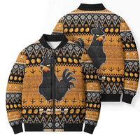 Chicken Christmas Bomber Puffer Jacket F Caw F - Wonder Print Shop