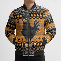 Chicken Christmas Bomber Puffer Jacket F Caw F - Wonder Print Shop