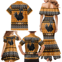 Chicken Christmas Family Matching Mermaid Dress and Hawaiian Shirt F Caw F - Wonder Print Shop