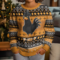 Chicken Christmas Kid Ugly Christmas Sweater F Caw F - Wonder Print Shop