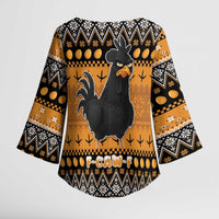 Chicken Christmas Kimono Sleeve Blouse F Caw F - Wonder Print Shop