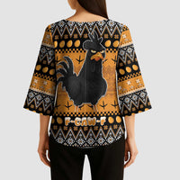 Chicken Christmas Kimono Sleeve Blouse F Caw F - Wonder Print Shop