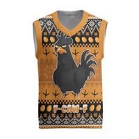 Chicken Christmas Knitted V-Neck Vest F Caw F - Wonder Print Shop