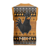 Chicken Christmas Knitted V-Neck Vest F Caw F - Wonder Print Shop