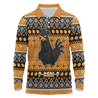 Chicken Christmas Long Sleeve Polo Shirt F Caw F - Wonder Print Shop