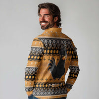 Chicken Christmas Long Sleeve Polo Shirt F Caw F - Wonder Print Shop