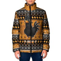 Chicken Christmas Padded Jacket F Caw F - Wonder Print Shop