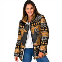 Chicken Christmas Padded Jacket F Caw F - Wonder Print Shop