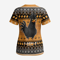 Chicken Christmas Scrub Top F Caw F - Wonder Print Shop