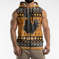 Chicken Christmas Sleeveless Zip Hoodie F Caw F - Wonder Print Shop