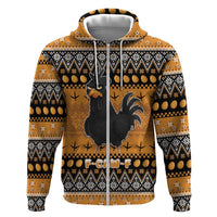 Chicken Christmas Zip Hoodie F Caw F - Wonder Print Shop