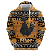 Chicken Christmas Zip Hoodie F Caw F - Wonder Print Shop