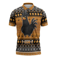 Chicken Christmas Zipper Polo Shirt F Caw F - Wonder Print Shop