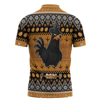 Chicken Christmas Zipper Polo Shirt F Caw F - Wonder Print Shop