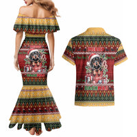 Dachshund Christmas Couples Matching Mermaid Dress and Hawaiian Shirt Merry Dachmas - Wonder Print Shop