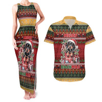 Dachshund Christmas Couples Matching Tank Maxi Dress and Hawaiian Shirt Merry Dachmas - Wonder Print Shop