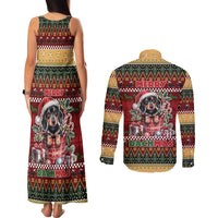 Dachshund Christmas Couples Matching Tank Maxi Dress and Long Sleeve Button Shirt Merry Dachmas - Wonder Print Shop