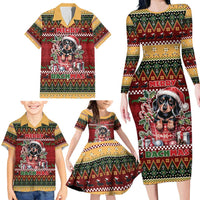 Dachshund Christmas Family Matching Long Sleeve Bodycon Dress and Hawaiian Shirt Merry Dachmas - Wonder Print Shop