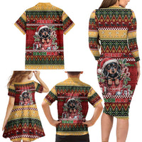 Dachshund Christmas Family Matching Long Sleeve Bodycon Dress and Hawaiian Shirt Merry Dachmas - Wonder Print Shop