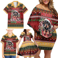 Dachshund Christmas Family Matching Off Shoulder Short Dress and Hawaiian Shirt Merry Dachmas - Wonder Print Shop