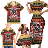Dachshund Christmas Family Matching Short Sleeve Bodycon Dress and Hawaiian Shirt Merry Dachmas - Wonder Print Shop
