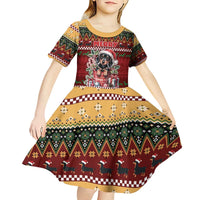 Dachshund Christmas Kid Short Sleeve Dress Merry Dachmas - Wonder Print Shop