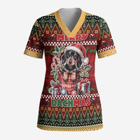 Dachshund Christmas Scrub Top Merry Dachmas - Wonder Print Shop