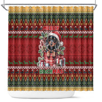 Dachshund Christmas Shower Curtain Merry Dachmas - Wonder Print Shop