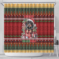 Dachshund Christmas Shower Curtain Merry Dachmas - Wonder Print Shop