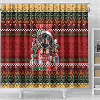 Dachshund Christmas Shower Curtain Merry Dachmas - Wonder Print Shop